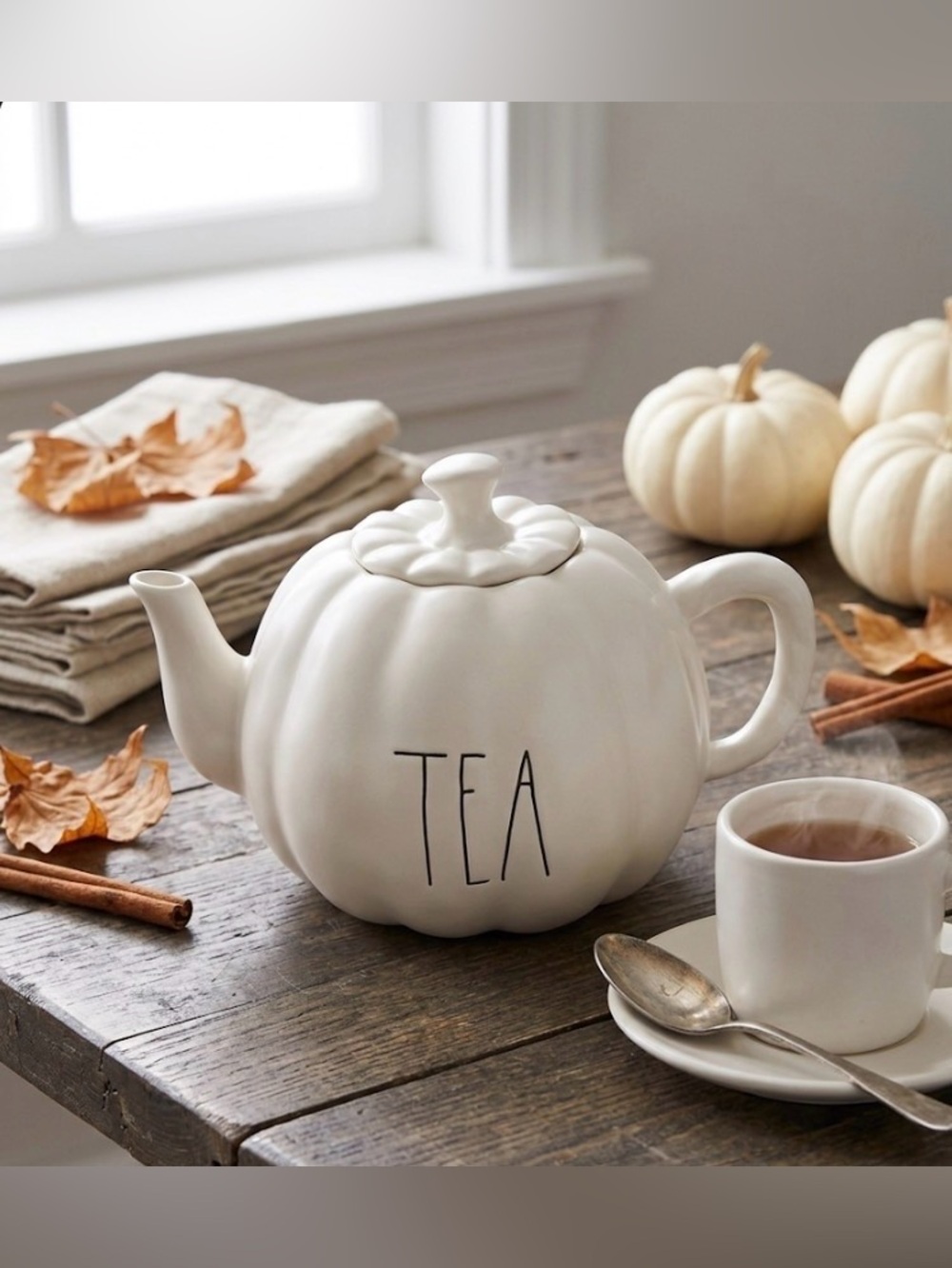 Rae Dunn Ceramic Pumpkin Teapot